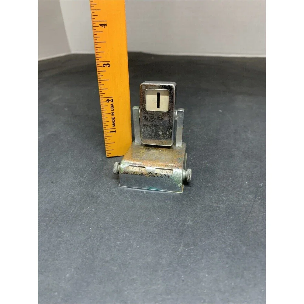 VINTAGE CHROME PERPETUAL FLIP DESK CALENDAR Chrome JAPAN Kottle Bros NY